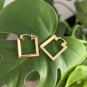 (Sold) Vintage 14k square hoop earrings